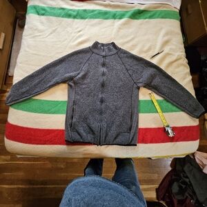 🇺🇸 Duckworth Zip Sweatshirt - Mens Large Grey Wool Blend - Made in USA 🇺🇸